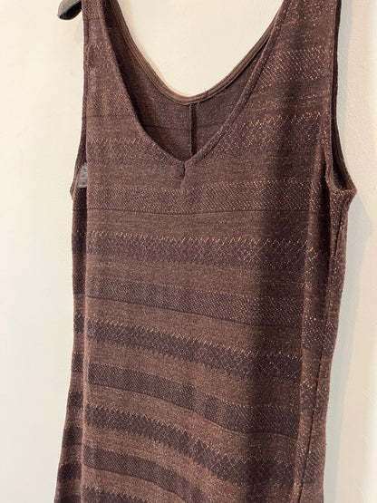 OTRAS. Vestido marrón detalles hilos T.u(s/m)