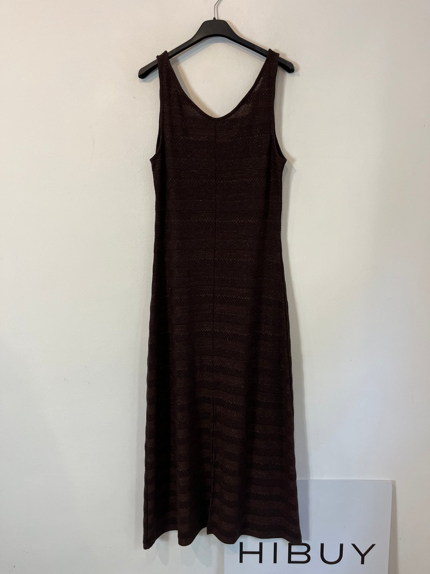 OTRAS. Vestido marrón detalles hilos T.u(s/m)