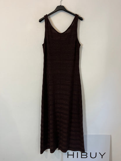 OTRAS. Vestido marrón detalles hilos T.u(s/m)