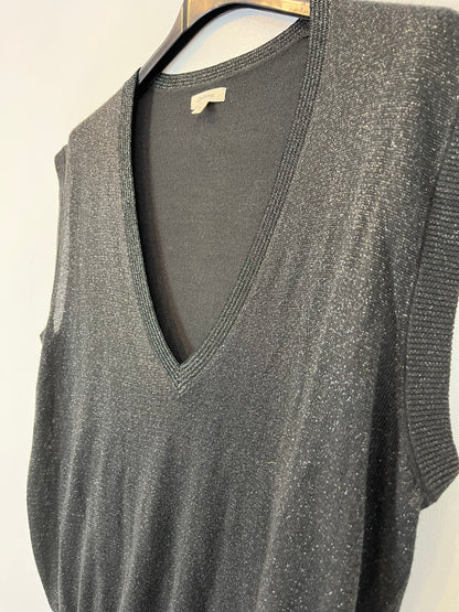 BELLEROSE. Chaleco gris oscuro brillos. T S