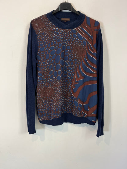 ADOLFO DOMINGUEZ. Jersey azul mezcla. T M