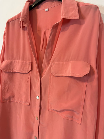 OTRAS. Blusa seda coral T.xl