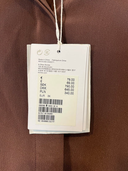 &OTHER STORIES. Blusa marrón seda T.34