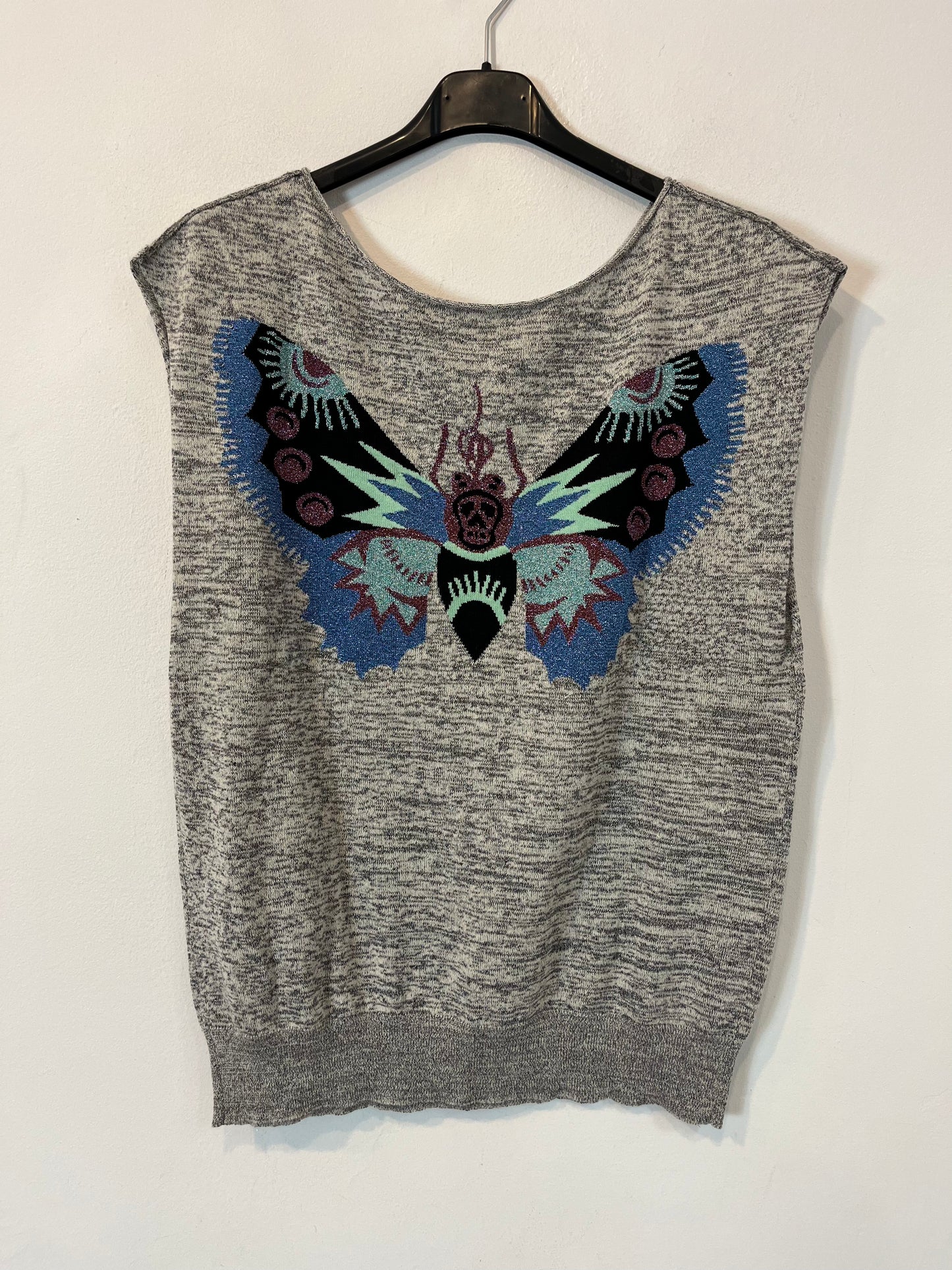 ZADIG&VOLTAIRE. Top gris estampado brillo T.s