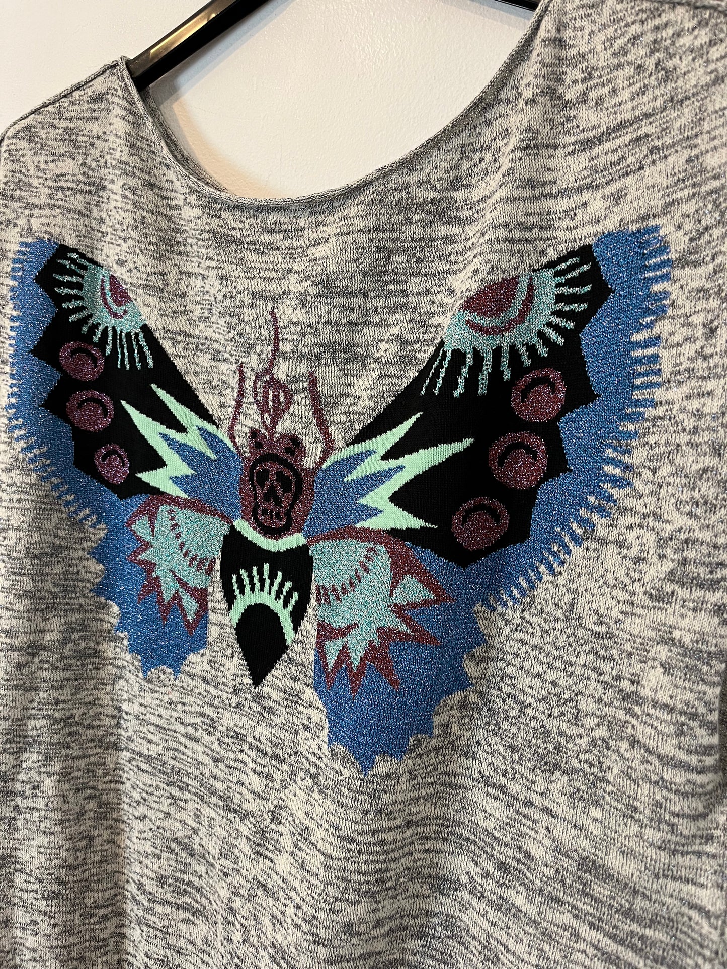 ZADIG&VOLTAIRE. Top gris estampado brillo T.s