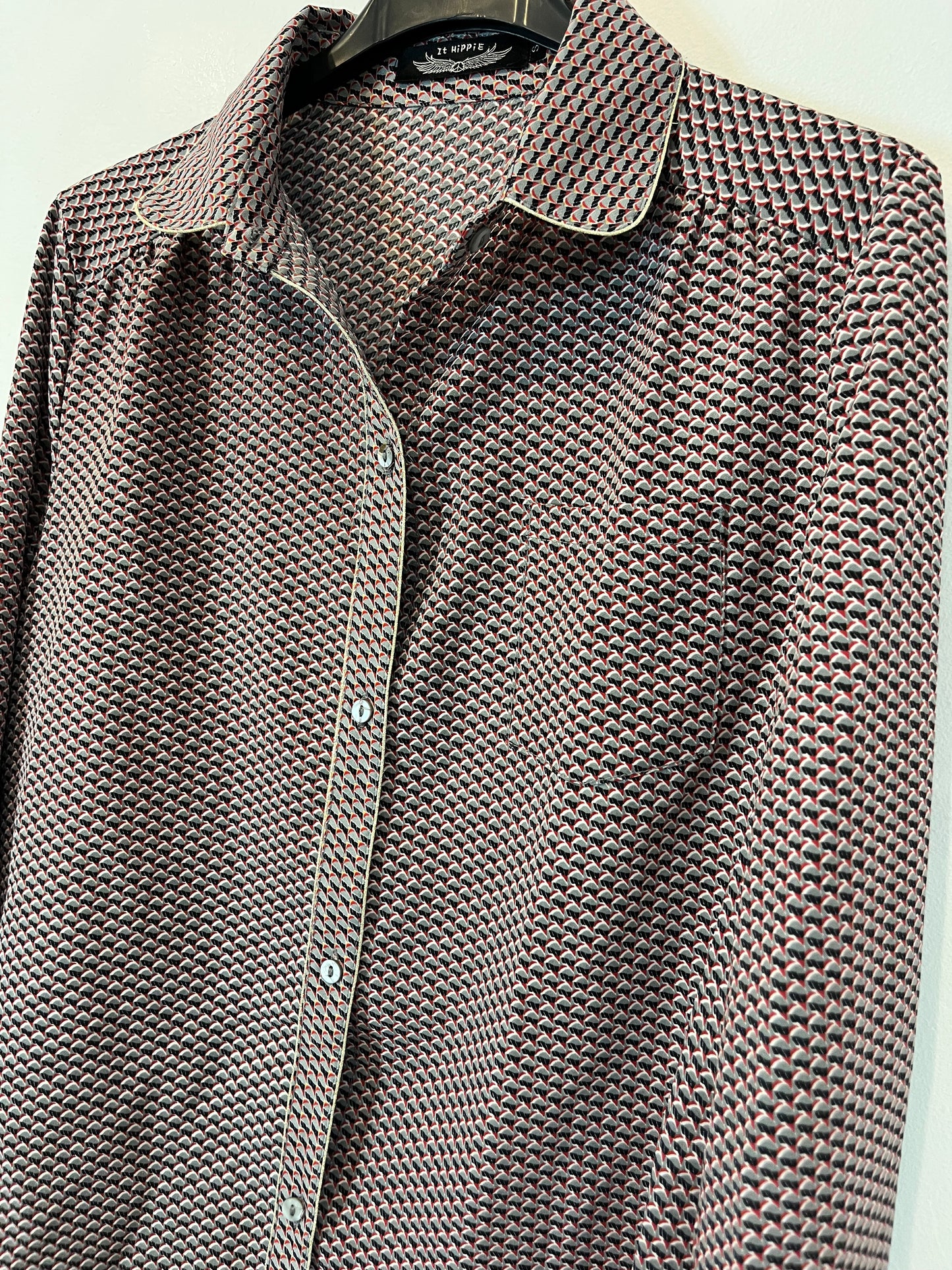 IT HIPPIE. Blusa estampada detalle dorado. T.S