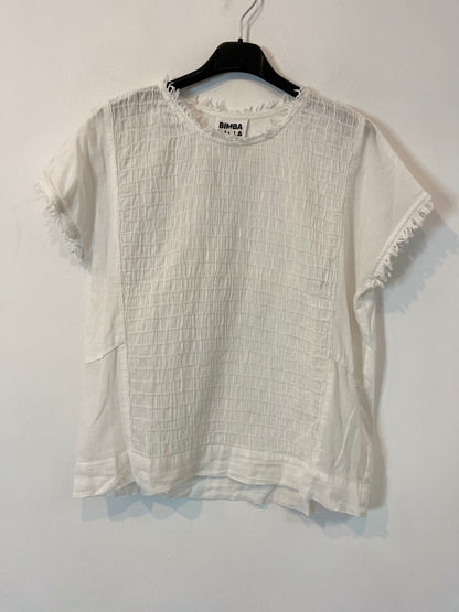 BIMBA Y LOLA. Top blanco fruncido  T.s