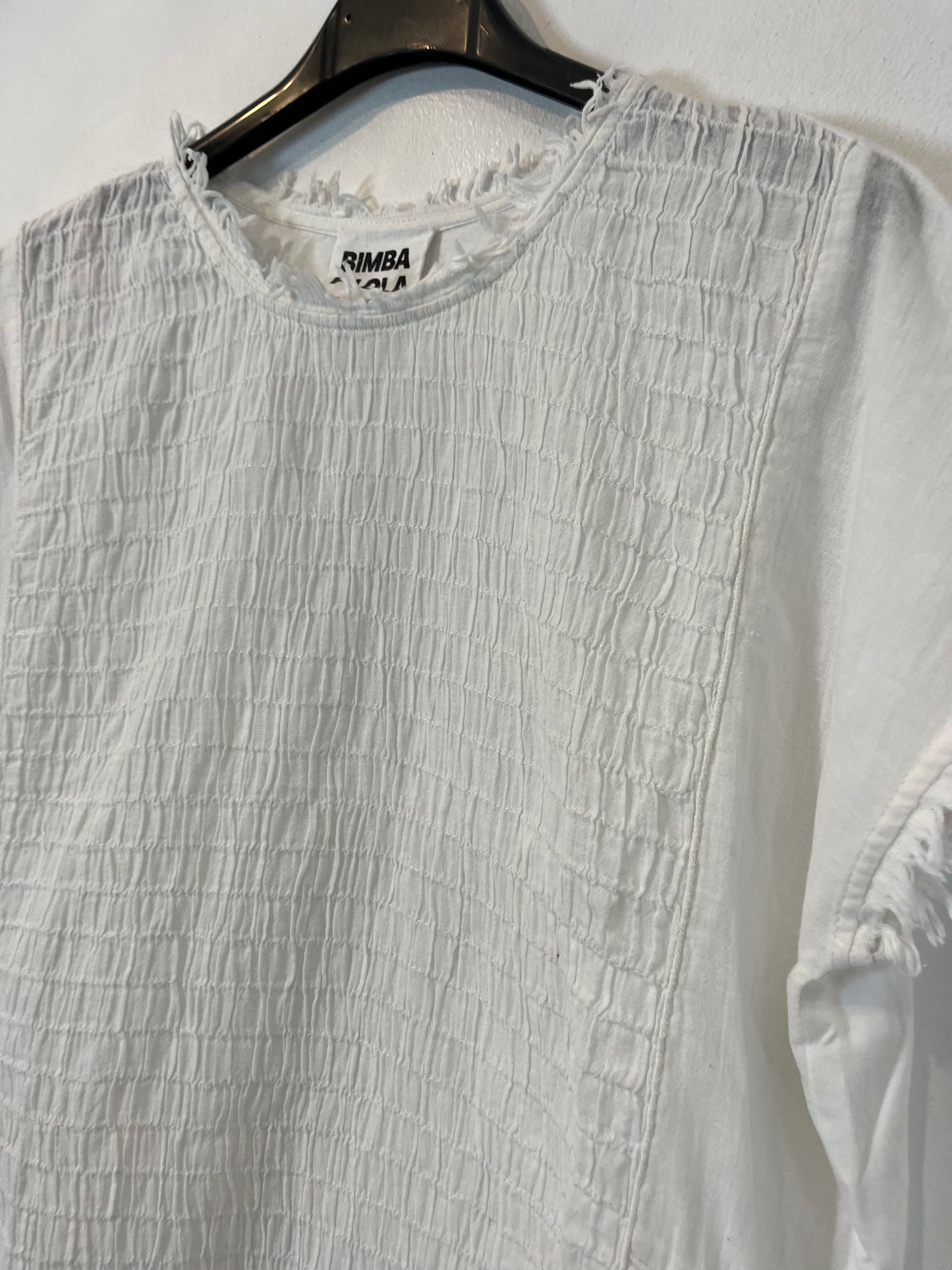BIMBA Y LOLA. Top blanco fruncido  T.s