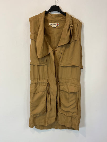 ZARA. Chaleco fluido camel  T.xs
