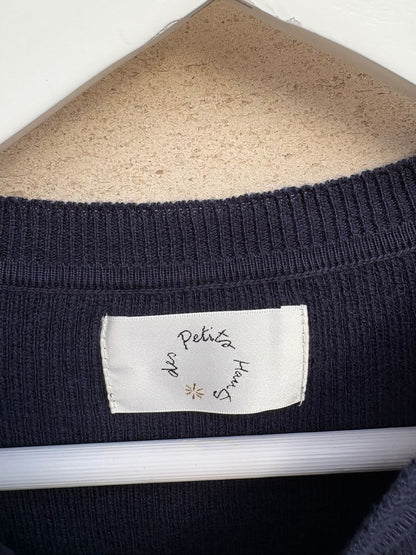 DES PETITS HAUTS . Jersey canalé azul mezcla