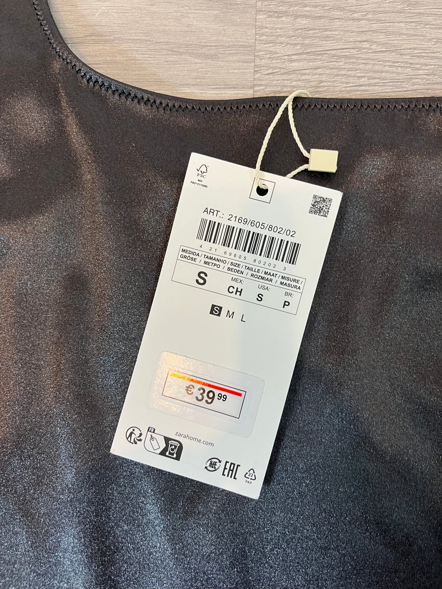 ZARA. Bañador asimétrico gris oscuro. T S