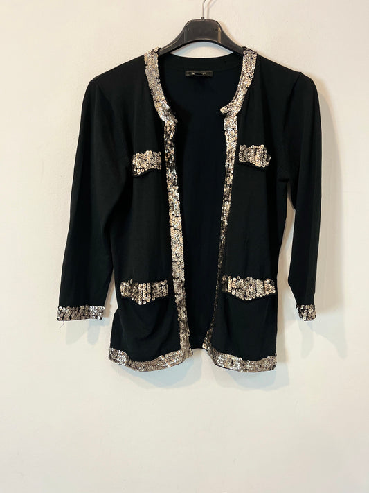 MANGO. Chaqueta punto lentejuelas. T L