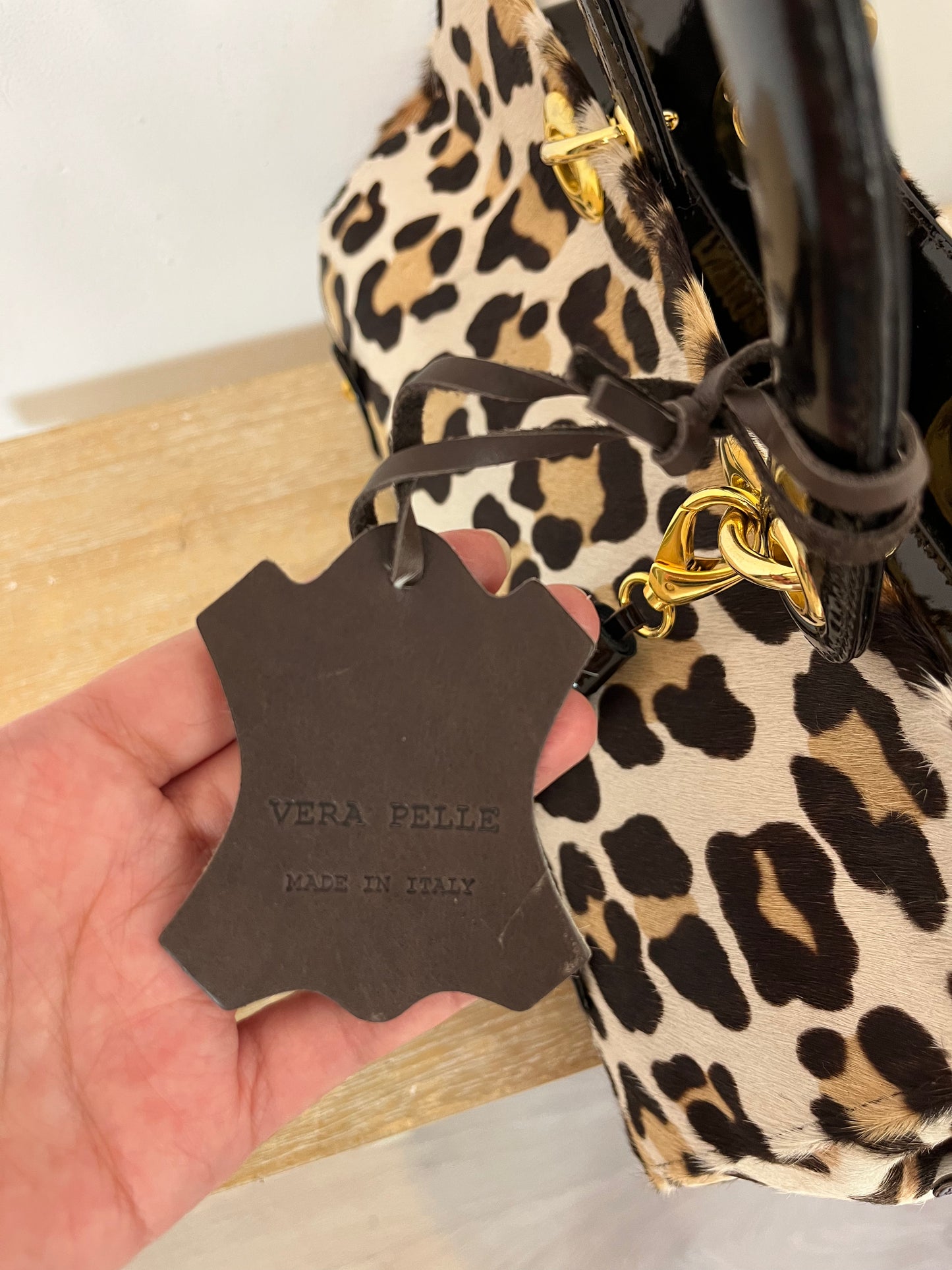 PAULA EIDER. Animal print leather bag