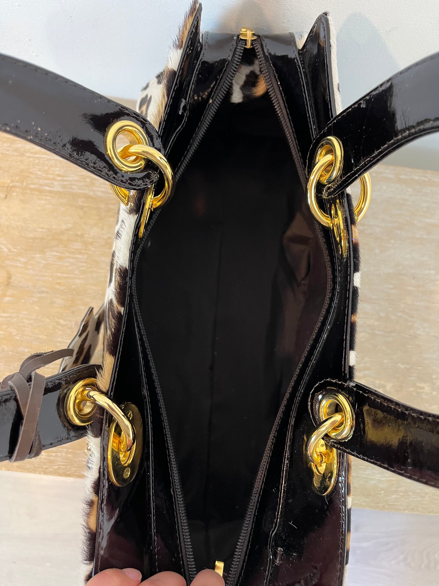 PAULA EIDER. Animal print leather bag