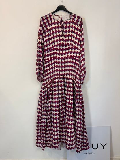 IQ COLLECTION. Vestido largo estampado abstracto