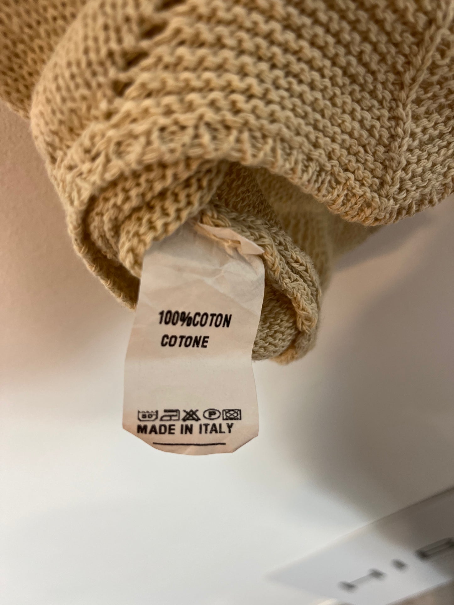 OTRAS. Top beige punto algodón. T S