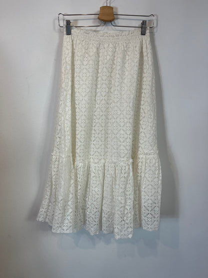 OYSHO. Falda encaje blanca T.s