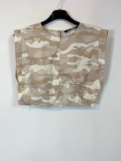 ZARA. Top camuflaje tonos beige T.s