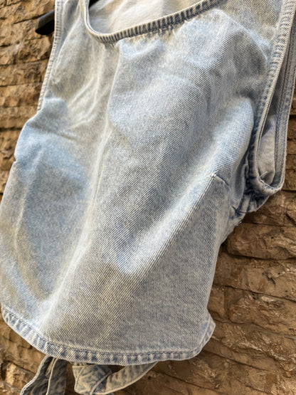 ZARA. Top denim espalda T.s