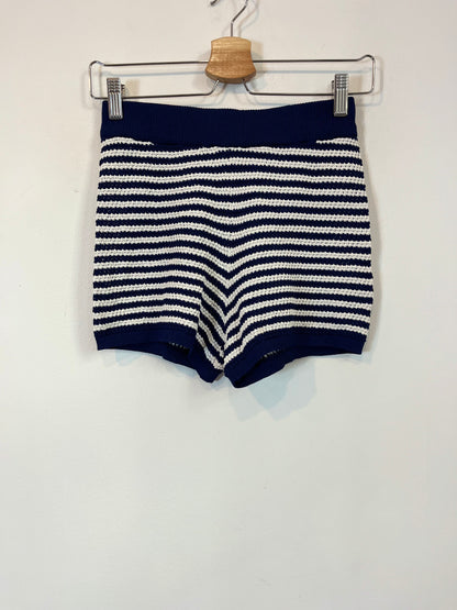 ZARA. Pantalón corto croché rayas T.s