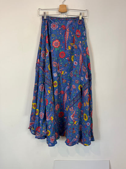 SPELL. Falda larga azul flores T.xs