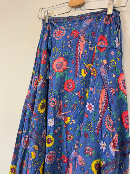 SPELL. Falda larga azul flores T.xs