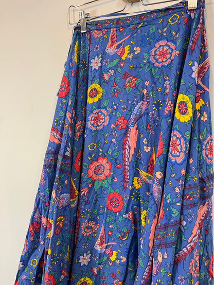 SPELL. Falda larga azul flores T.xs