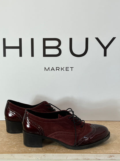 DI FONTANA. Zapatos Oxford burdeos. T.39