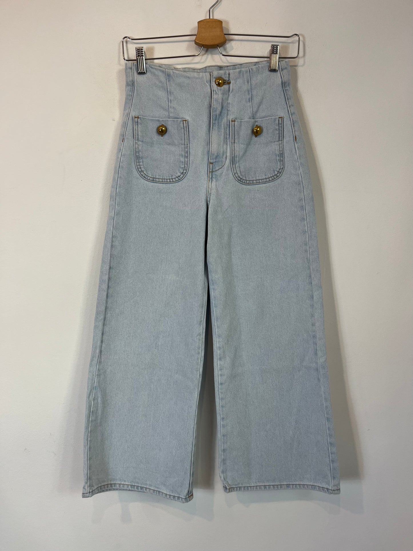 ZARA. Pantalón culotte denim T.34