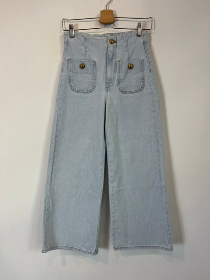 ZARA. Pantalón culotte denim T.34