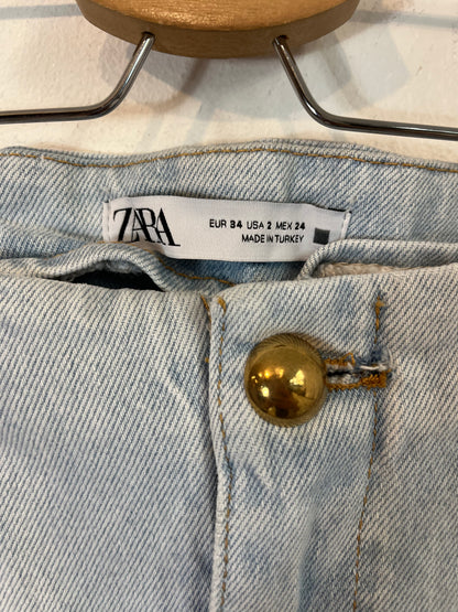 ZARA. Pantalón culotte denim T.34