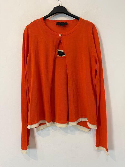 ZARA. Conjunto top y chaqueta de punto naranja