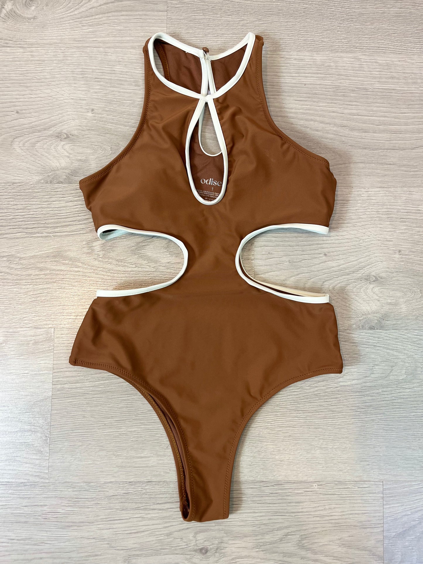 ODYSSEY. Brown swimsuit. TS