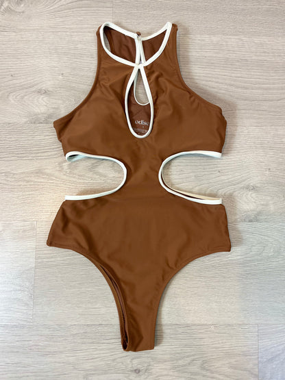 ODYSSEY. Brown swimsuit. TS