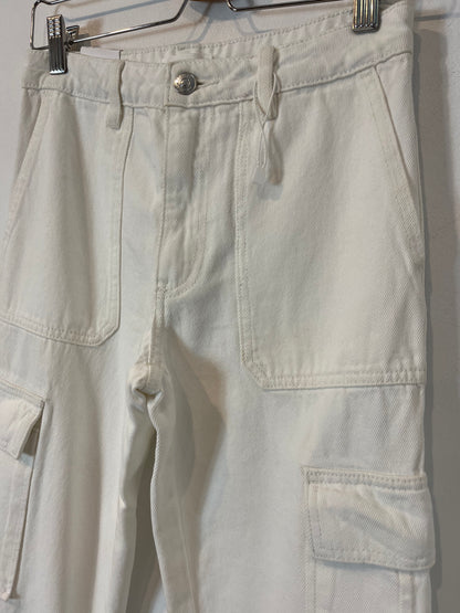 MANGO. White cargo pants T.xs