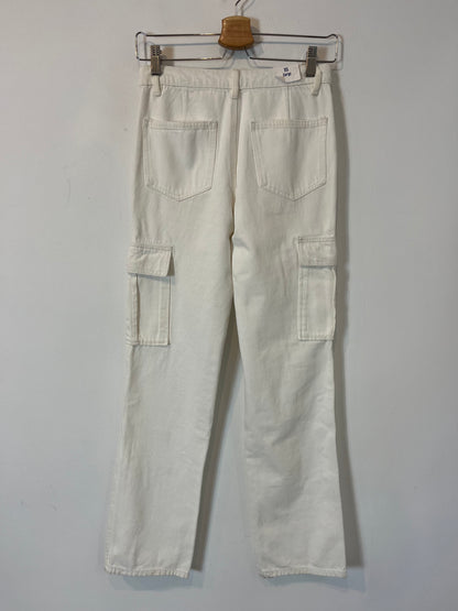 MANGO. White cargo pants T.xs