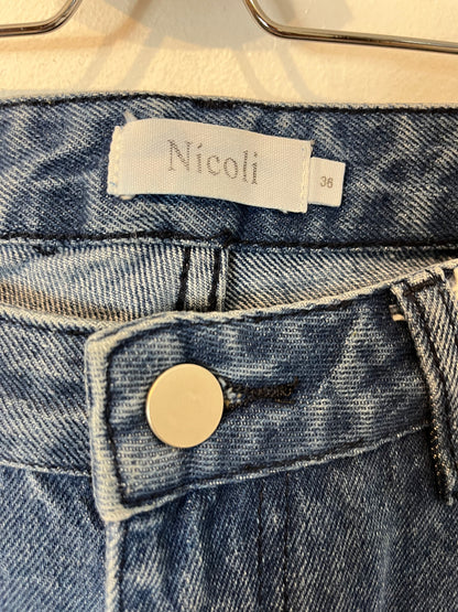 NICOLÍ. Pantalón denim bordado T.36