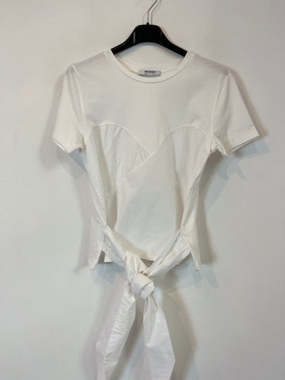 ZARA. Top blanco doble textura. T. M