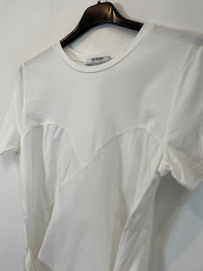ZARA. Top blanco doble textura. T. M