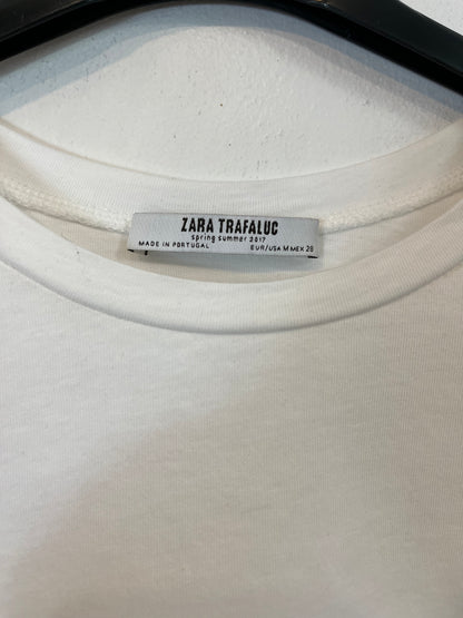 ZARA. Top blanco doble textura. T. M