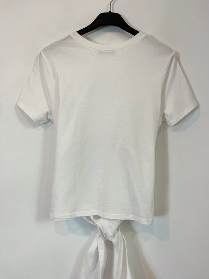 ZARA. Top blanco doble textura. T. M
