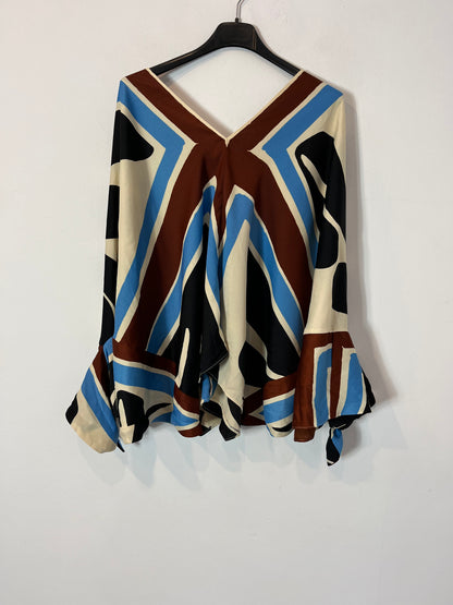 ZARA. Blusa estampado T. M