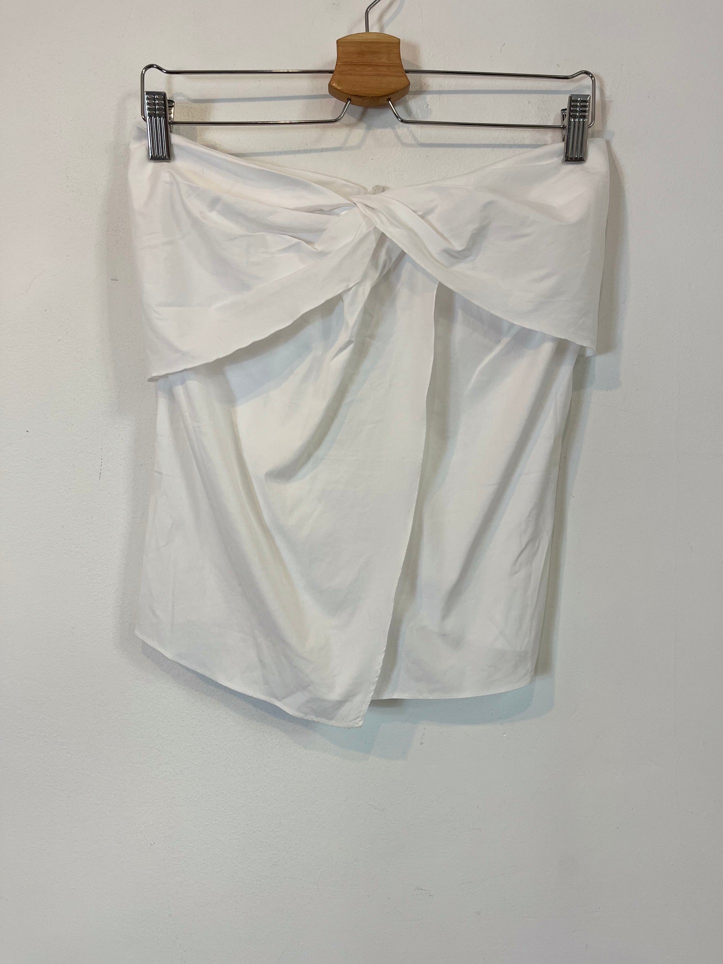 ZARA. Top blanco palabra de honor. T. S