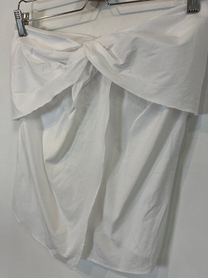 ZARA. Top blanco palabra de honor. T. S