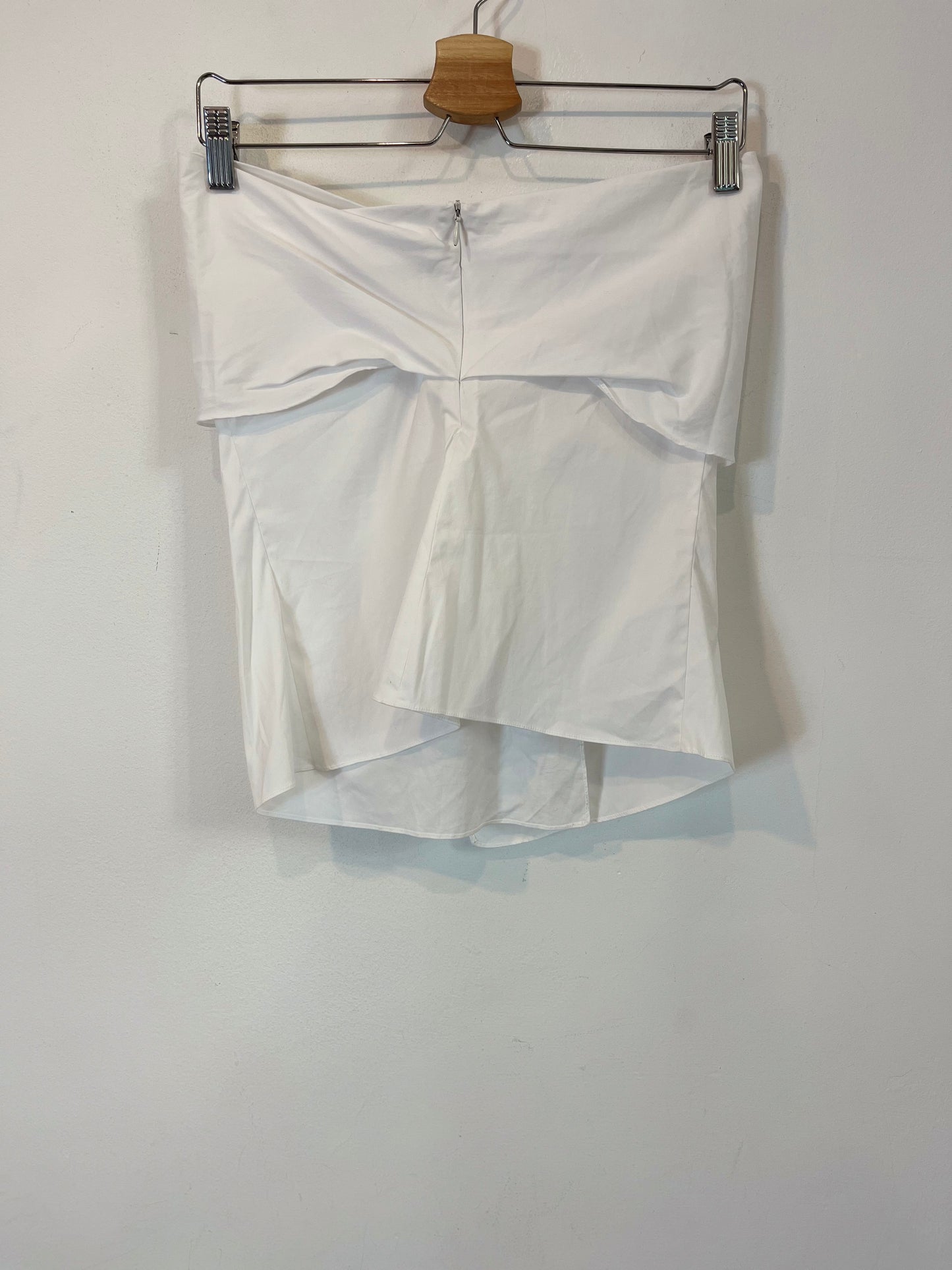 ZARA. Top blanco palabra de honor. T. S