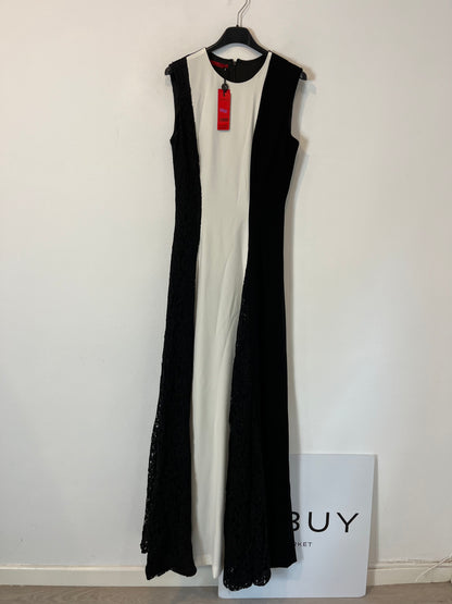 CAROLINA HERRERA. Two-tone long dress. Size 36
