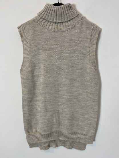 OTRAS. Top beige jaspeado cuello alto  T.S/M