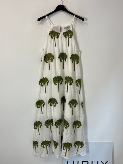 OTRAS. Vestido blanco palmeras. TU (M)