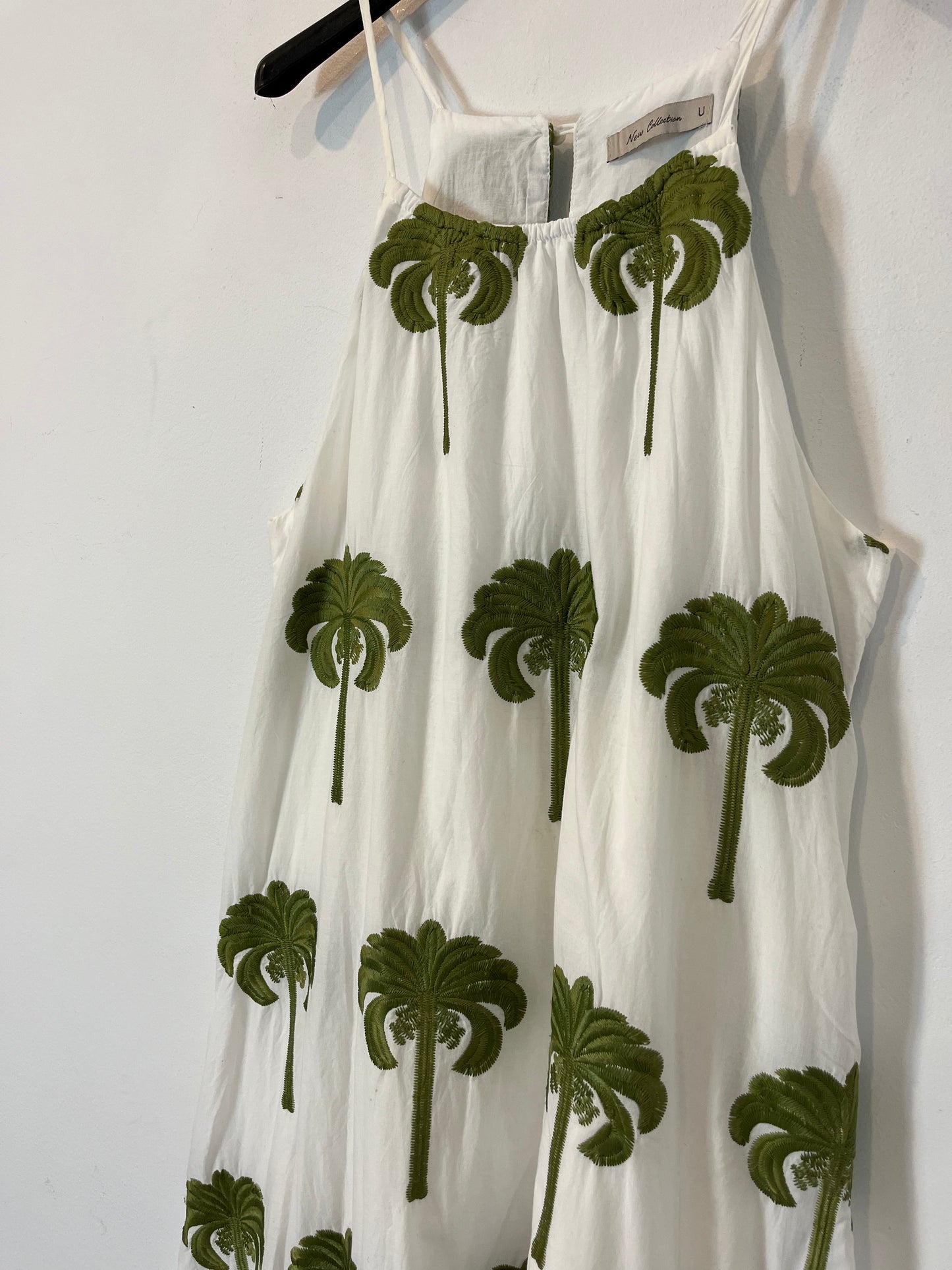 OTRAS. Vestido blanco palmeras. TU (M)