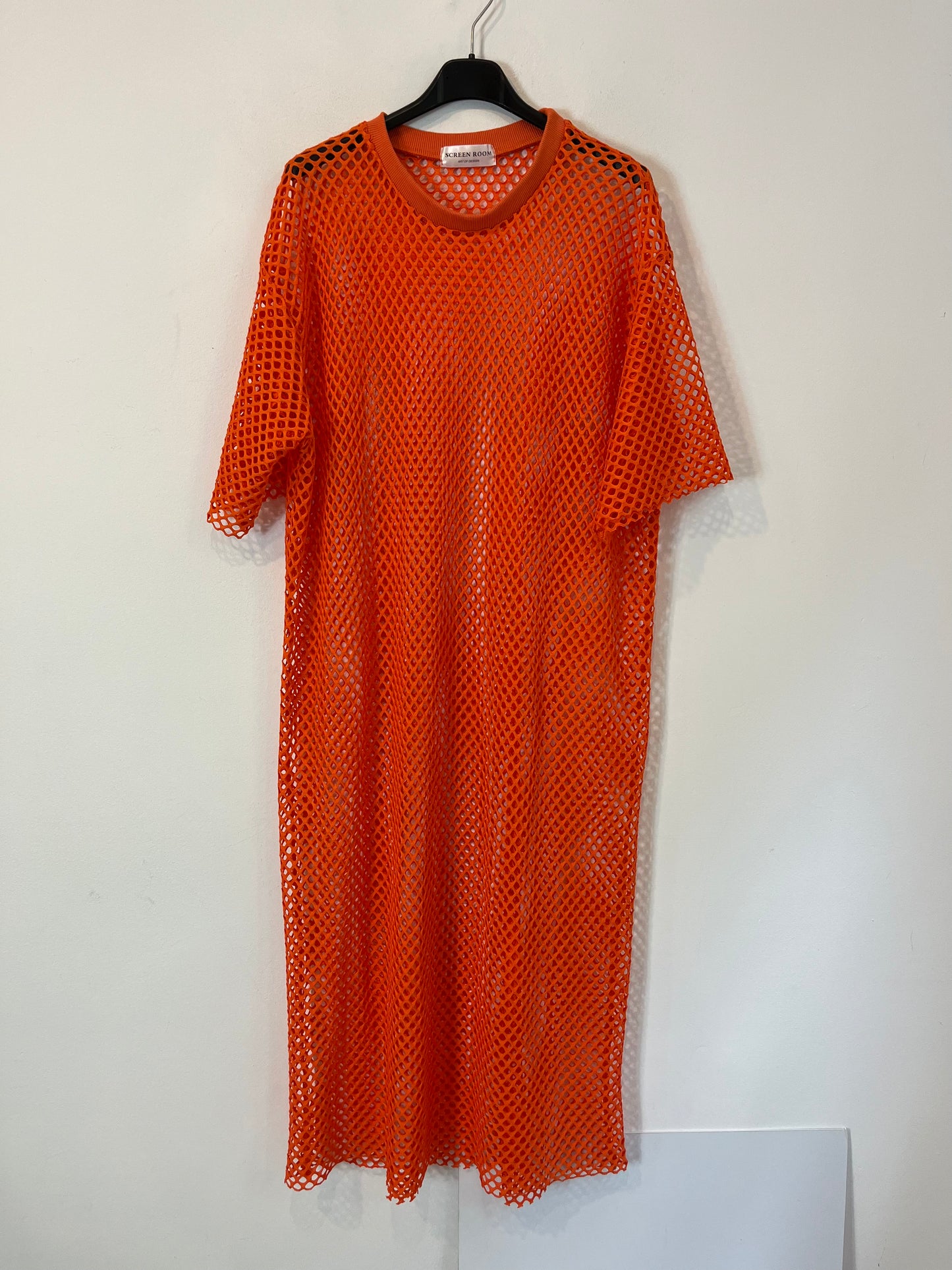 SCREEN ROOM. Orange die-cut dress. Size L